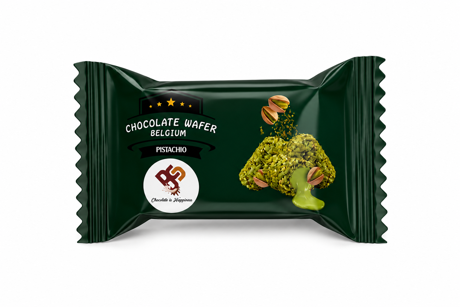 Pistachio Belgium Chocolate Wafer